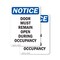 Signmission Door Must Remain Open During Occupancy, 7 in W x Rectangle, Plastic OS-2PACK-NS-P-710-V-11506 - alternate 1